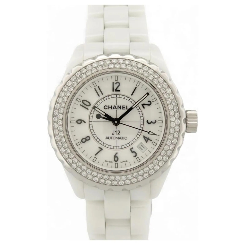 Chanel Automatikuhr CHANEL J12 H0969 UHR CERAMIK DIAMANTEN 1.6CT 38MM  weiß