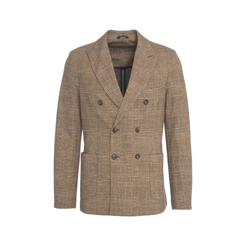 CIRCOLO 1901 Blazer Textured Glencheck Double-Breasted Blazer With Not Brown