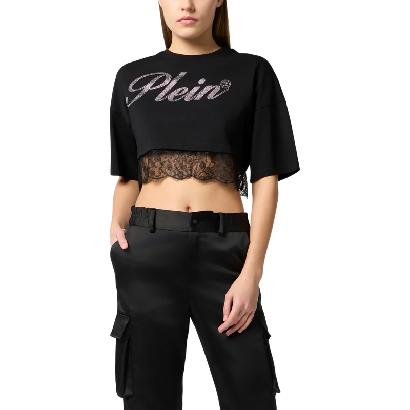 Philipp Plein T-Shirt Cropped T-Shirt Lace schwarz(Image 3)