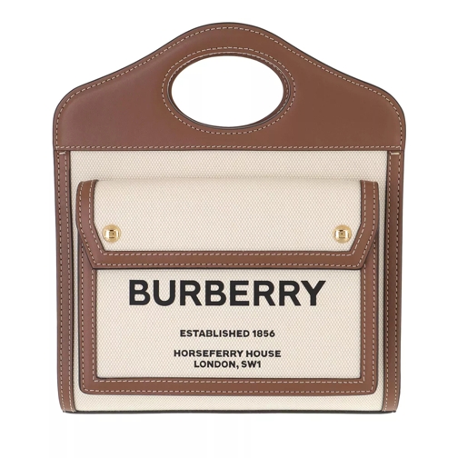 Burberry Pocket Shoulder Bag Natural/Malt Brown Rymlig shoppingväska