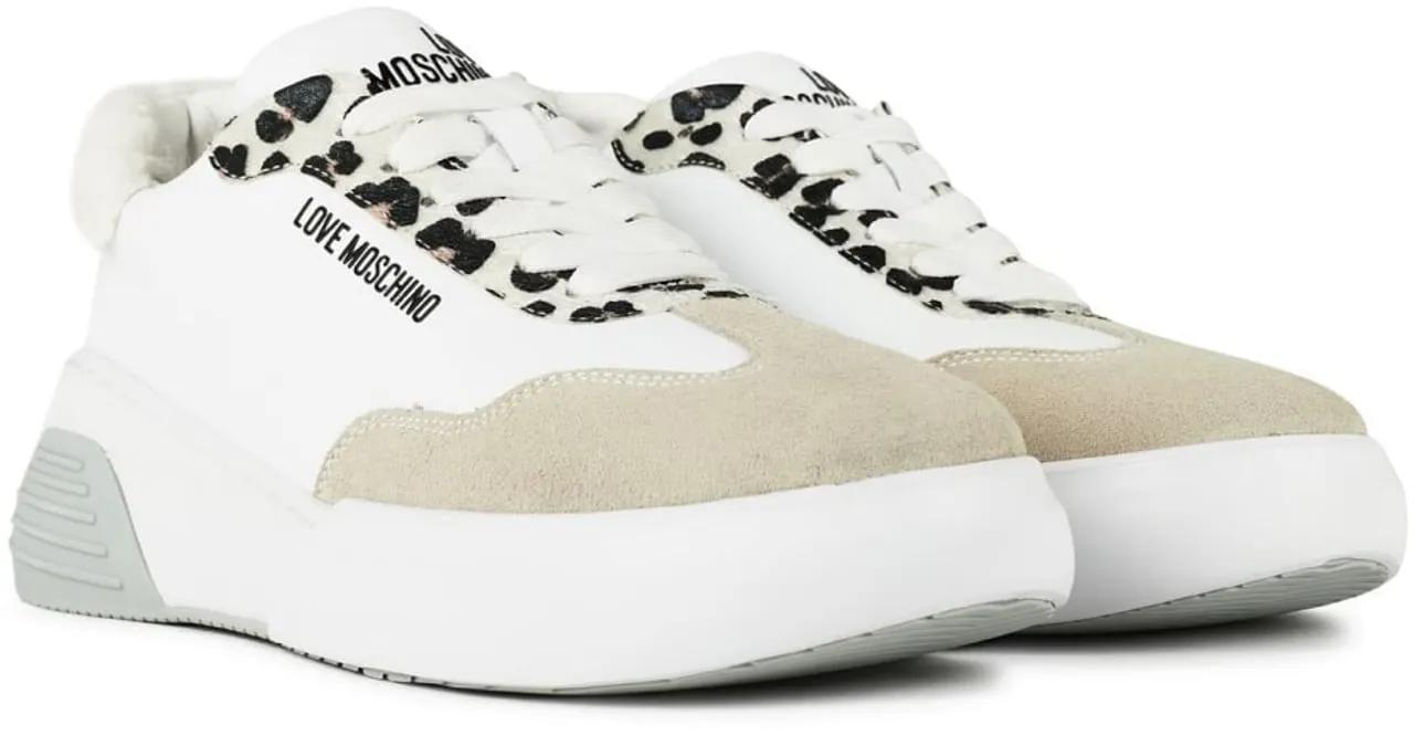 Thumbnail - Moschino Low-Top Sneaker - Leopard Detail Chunky Sneakers - Gr. 39 (EU) - in Weiß - für Damen