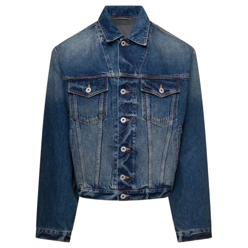 Kenzo Blue Denim Jacket With Logo Patch And Contrasting  Blue Jeans