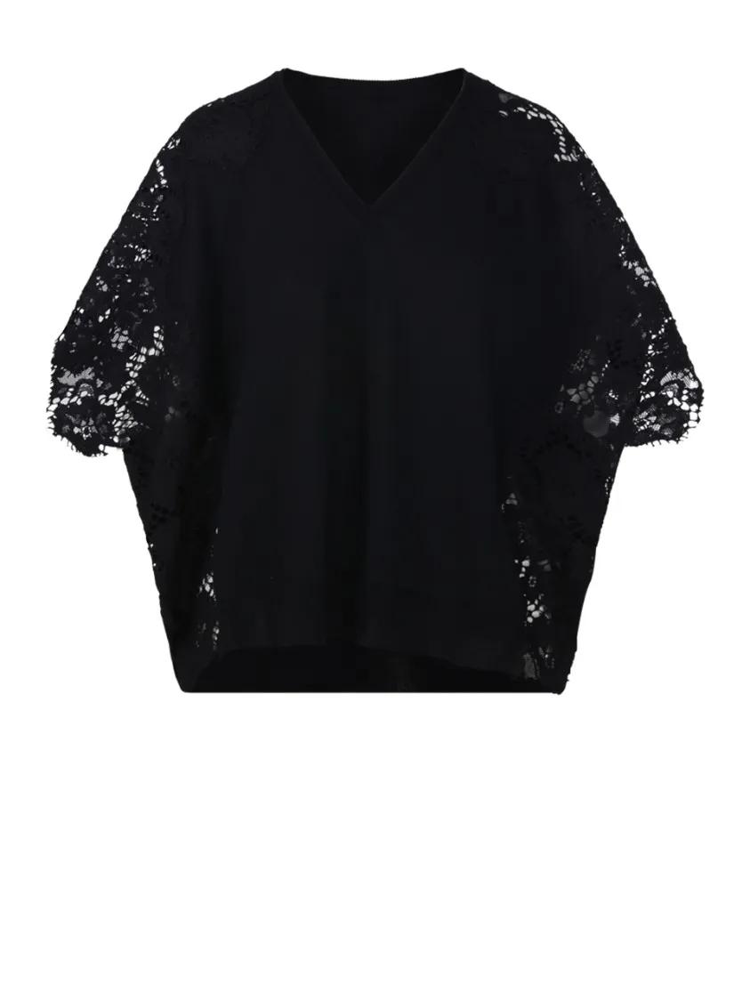 Thumbnail - NUDE - S/S V Neck Sweater - Größe 42 - schwarz