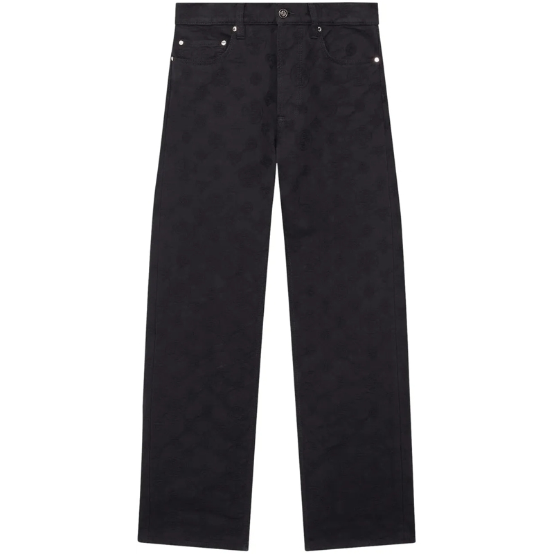 Casablanca Slim-Fit-Jeans Heren STRAIGHT LEG MONOGRAM JEANS schwarz
