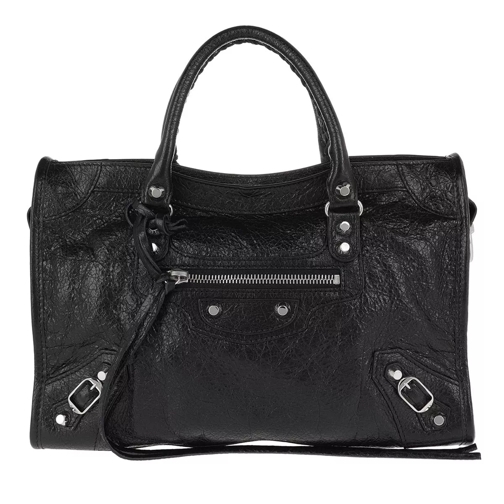 Balenciaga City Classic S Tote Leather Black/White Rymlig shoppingväska
