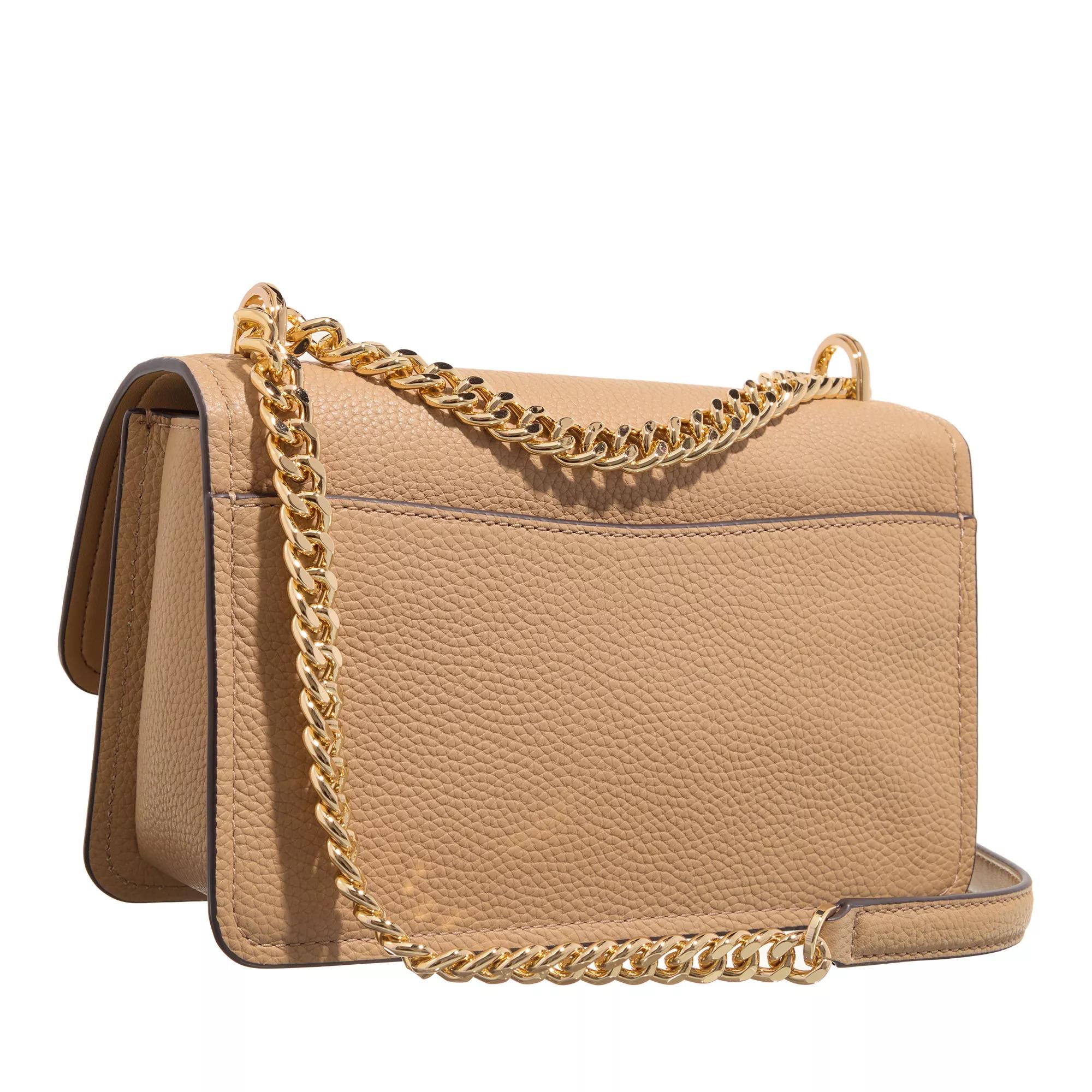 Michael Kors Beige Leren Schoudertas met Magneetsluiting Beige Dames