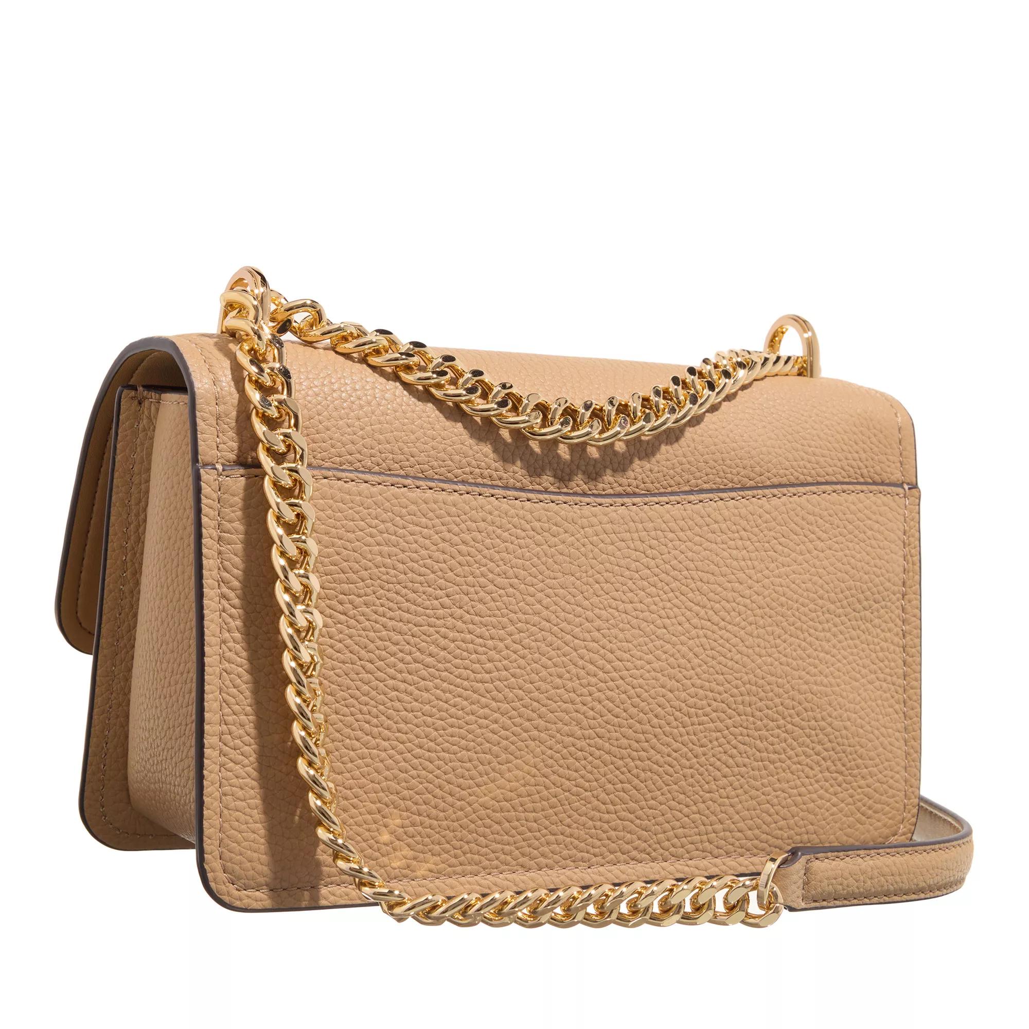 Michael Kors Gestructureerde Leren Schoudertas Taupe Brown Dames