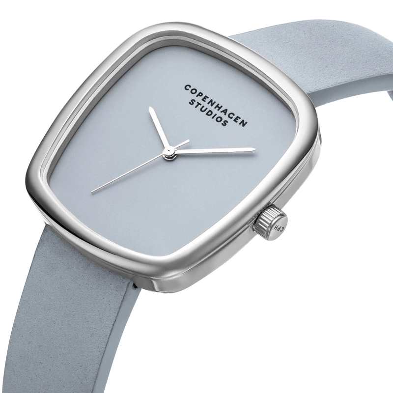 Copenhagen Quarzuhr Echtleder Curved Leather silber(Image 4)