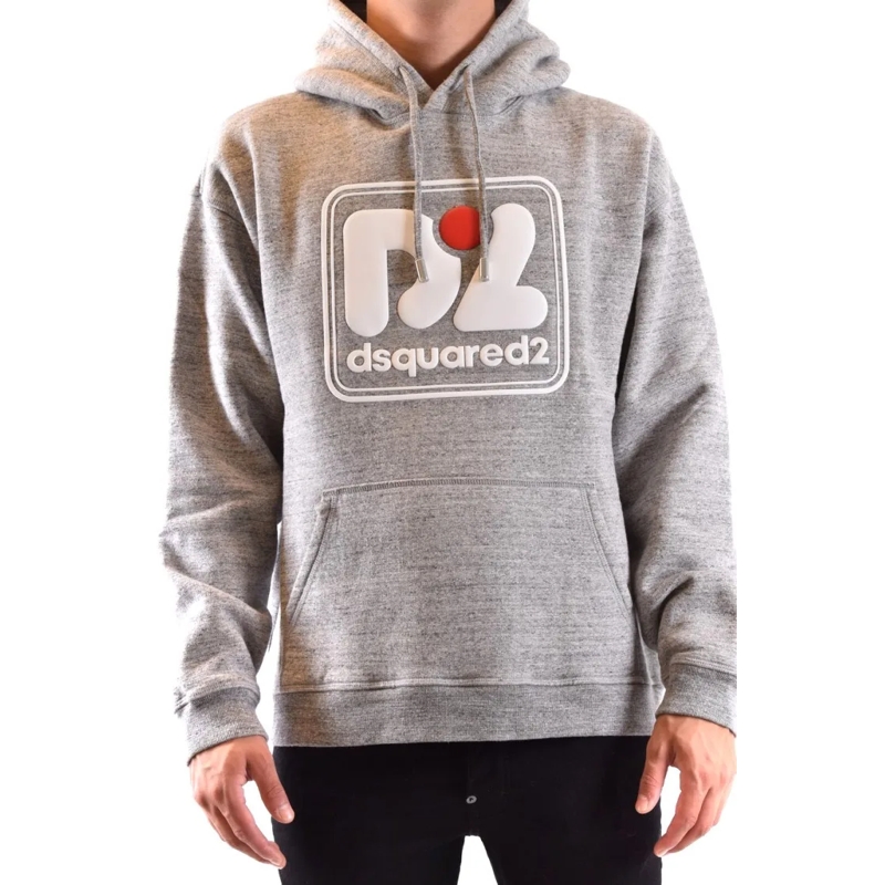 Dsquared2  Heathered Grey Hooded Sweatshirt Grey