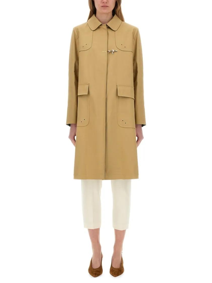 Thumbnail - Fay - "Car Coat" Coat - Größe XS - beige