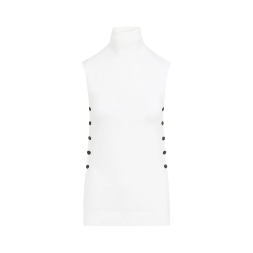 Giorgio Armani Blouses Wind White Virgin Wool Knit Top White