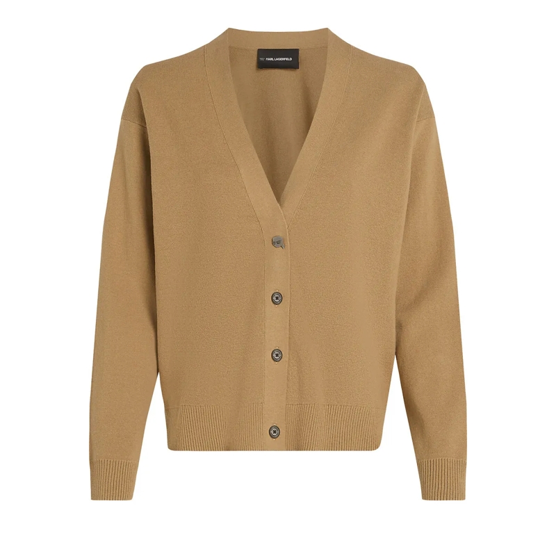 Karl Lagerfeld Strickjacke Ikon Cardigan Strickjacke braun