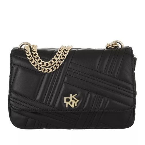 DKNY Alice Medium Flap Should Blk/Gold Crossbody Bag