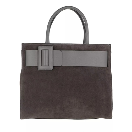 Abro Suede Handle Bag Grey Rymlig shoppingväska