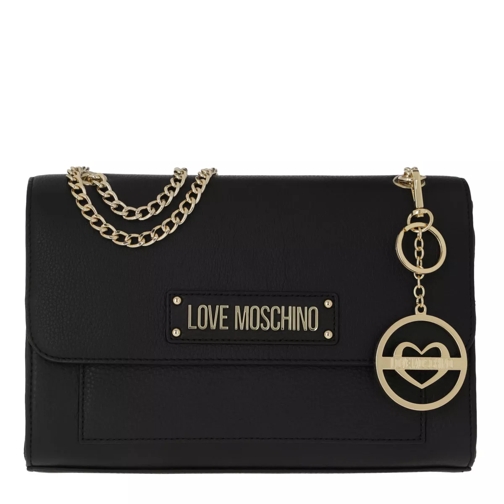 Love Moschino Logo Pendant Crossbody Bag Nero Crossbodytas