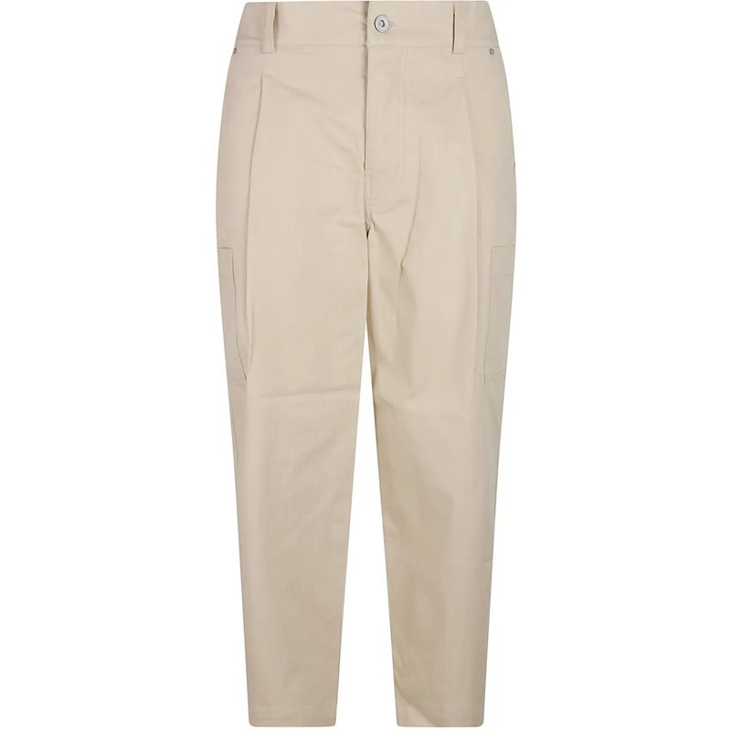 Drôle De Monsieur Freizeithose Cropped Twill Pant Brown braun