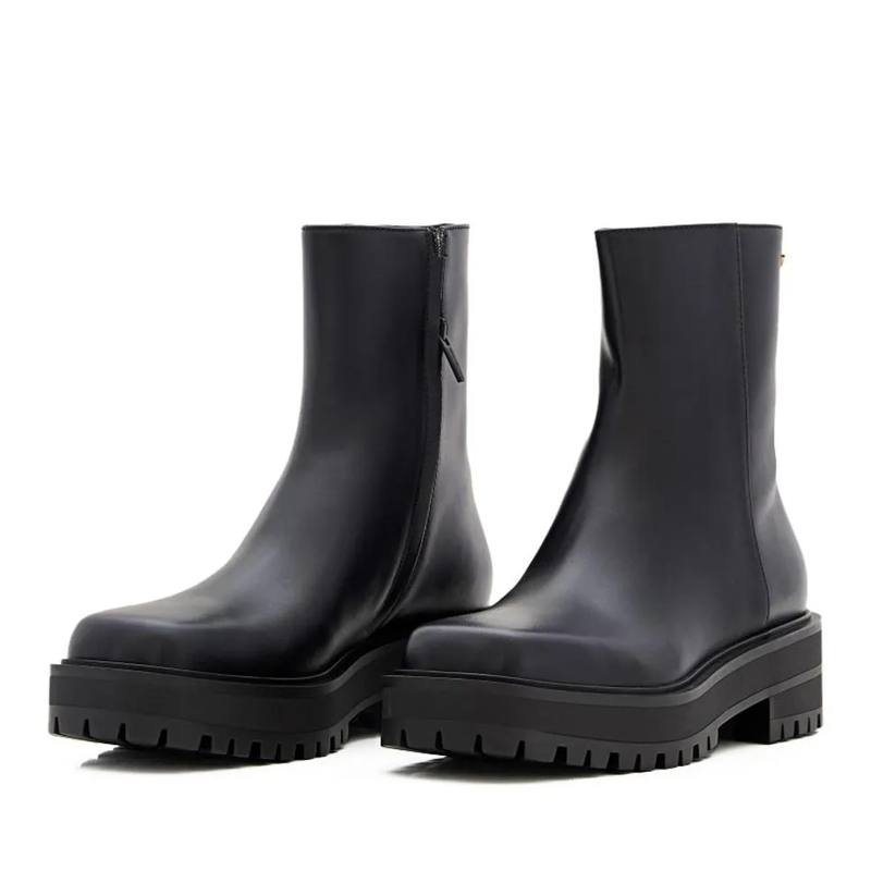 Gianvito Rossi Bottes Leather Combat Boots Black