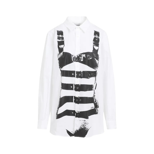 Jean Paul Gaultier Printed Buckle Body Shirt White Hemden