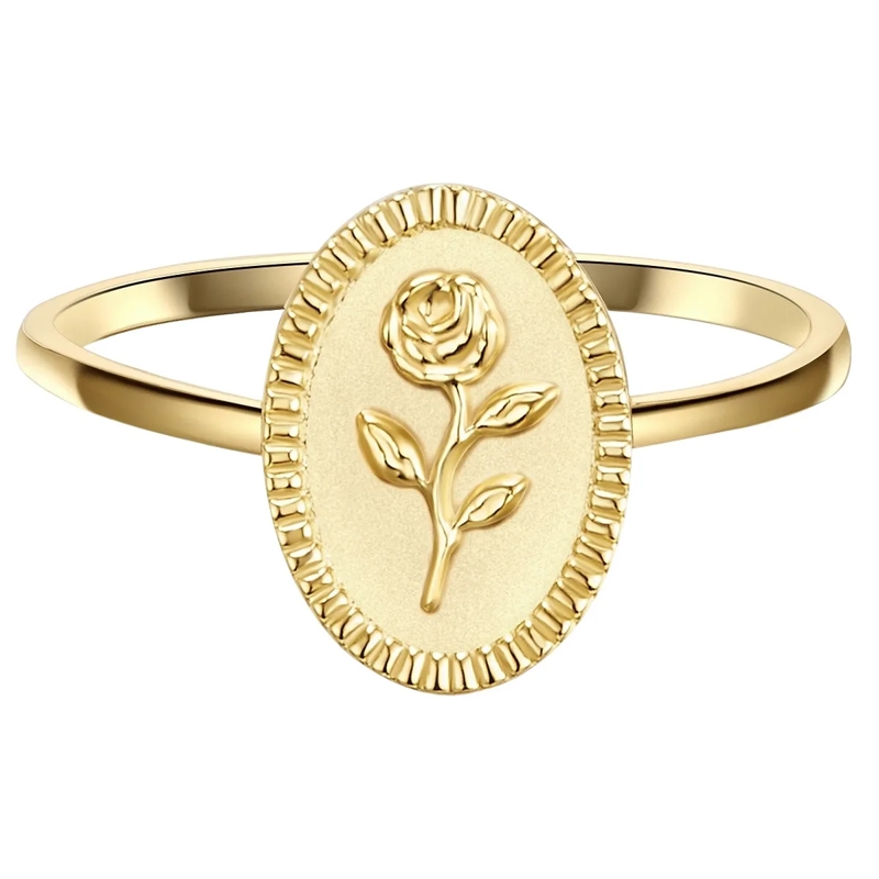 Glanzstücke München Ring Sterling Silber Ring Blume gold
