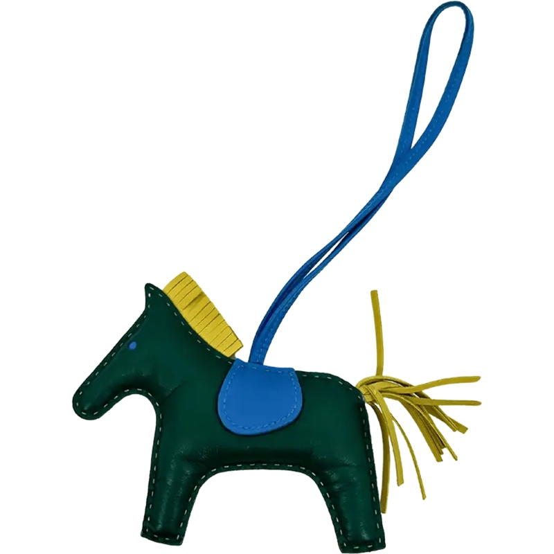 Hermès Ring Hermes Rodeo MM Milo Malachite / Bleu Zanzibar / L blau