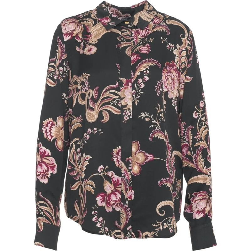 Guess Chemisier Blouse with monogram schwarz