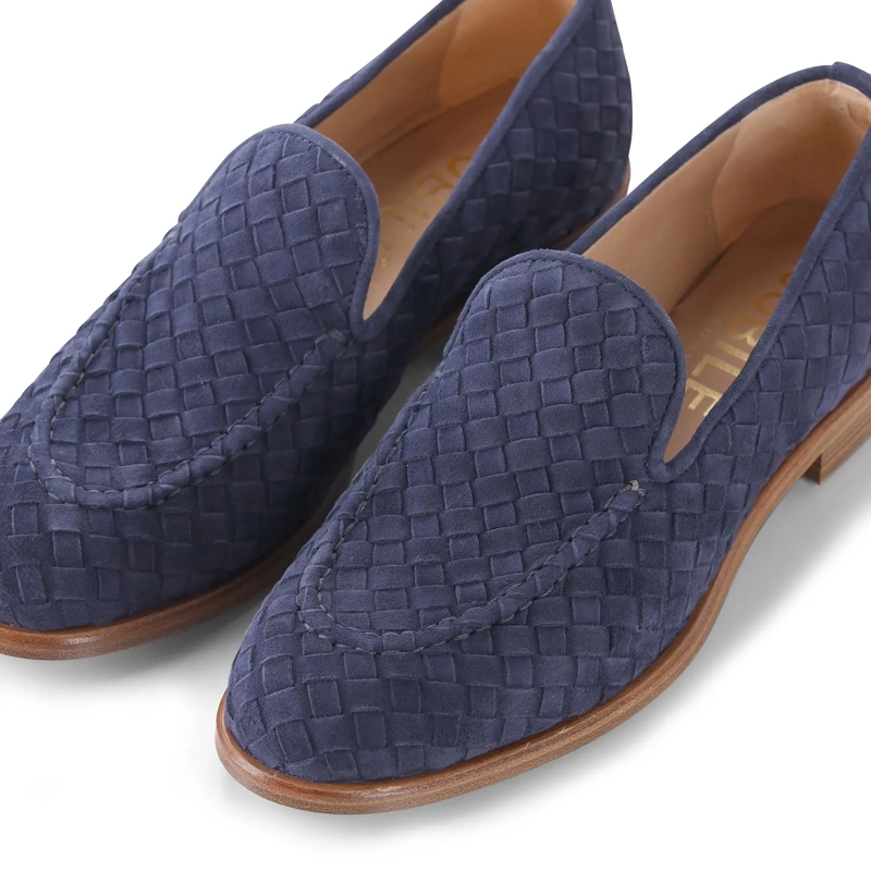 Jubile' Chaussures à lacets Loafers aus Veloursleder blau(Image 3)
