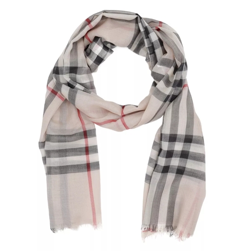 Burberry Lightweight Check Wool and Silk Scarf Stone Check Tunn sjal