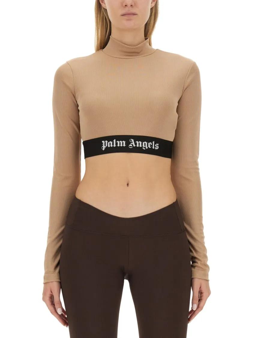 Thumbnail - Palm Angels - Cropped Top With Logo - Größe XS -