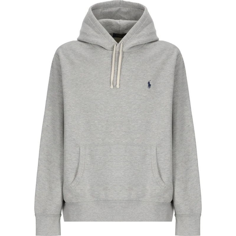 Polo Ralph Lauren  Grey Cotton Hoodie With Kangaroo Pocket Grey