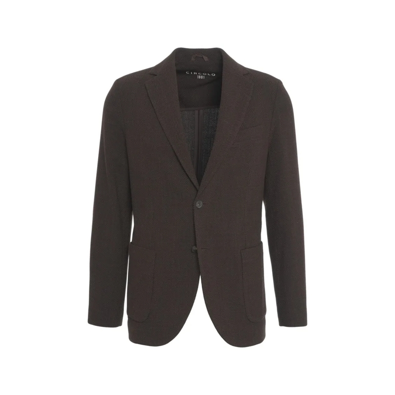 CIRCOLO 1901 Blazer Textured Knitted Blazer With Notched Collar And Ta Black