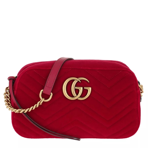 Gucci GG Marmont Small Velvet Red Camera Bag