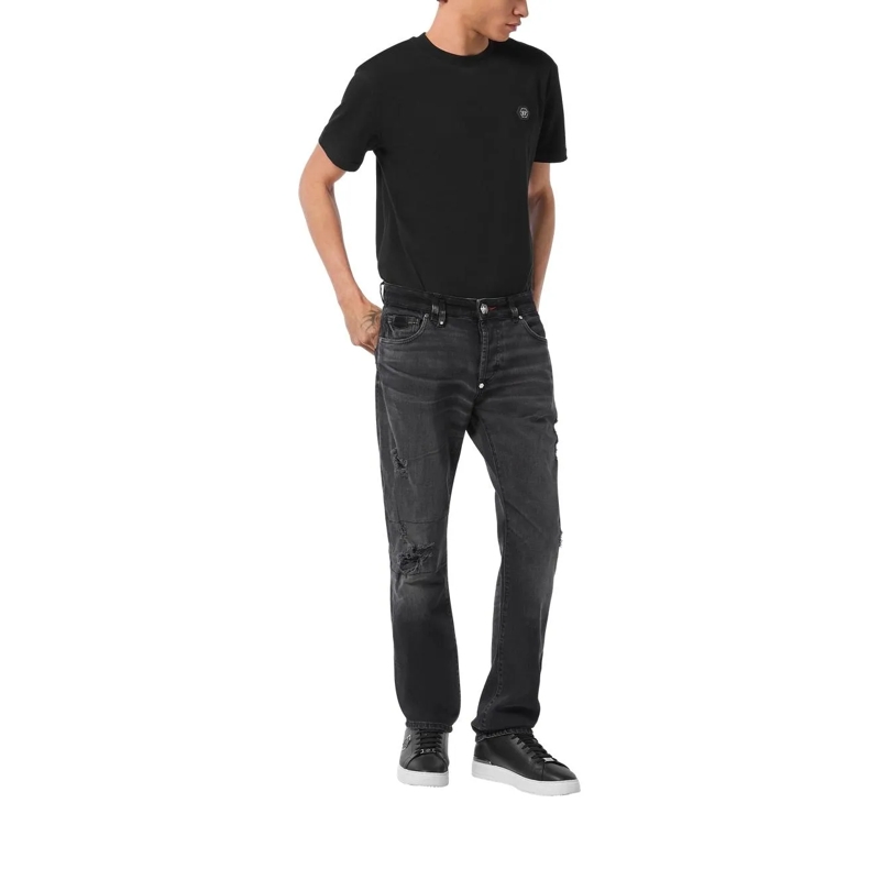 Philipp Plein Jeans mit geradem Bein Vergessen Sie die Routine und wählen Sie etwas gan dunkel-grau(Image 4)