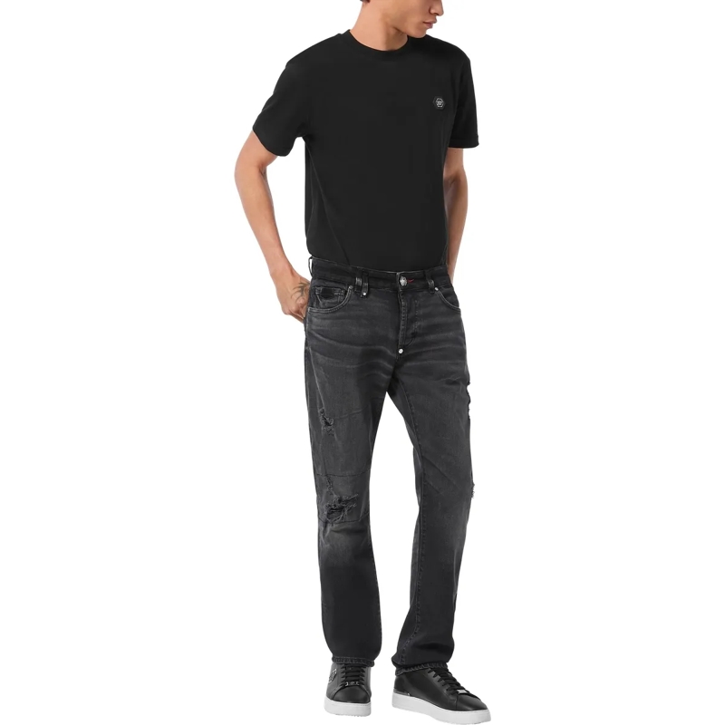Philipp Plein Jeans mit geradem Bein Vergessen Sie die Routine und wählen Sie etwas gan dunkel-grau(Image 4)