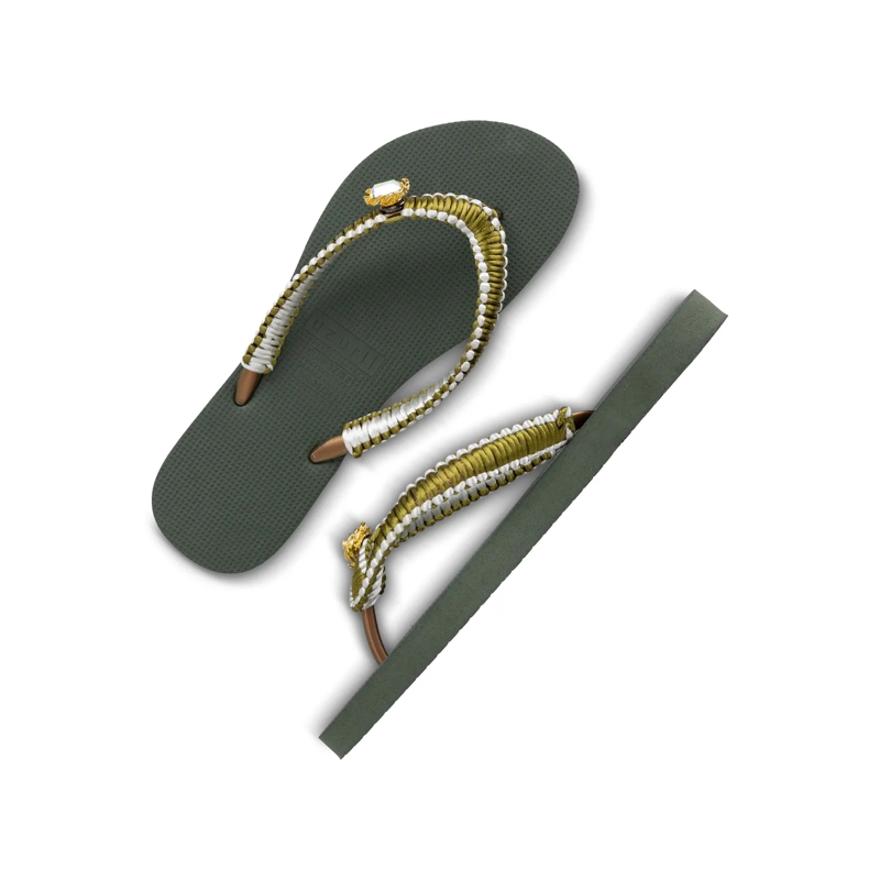 UZURII Flip Flops flip flop Green Macrame Switch dunkel-grün(Image 25)