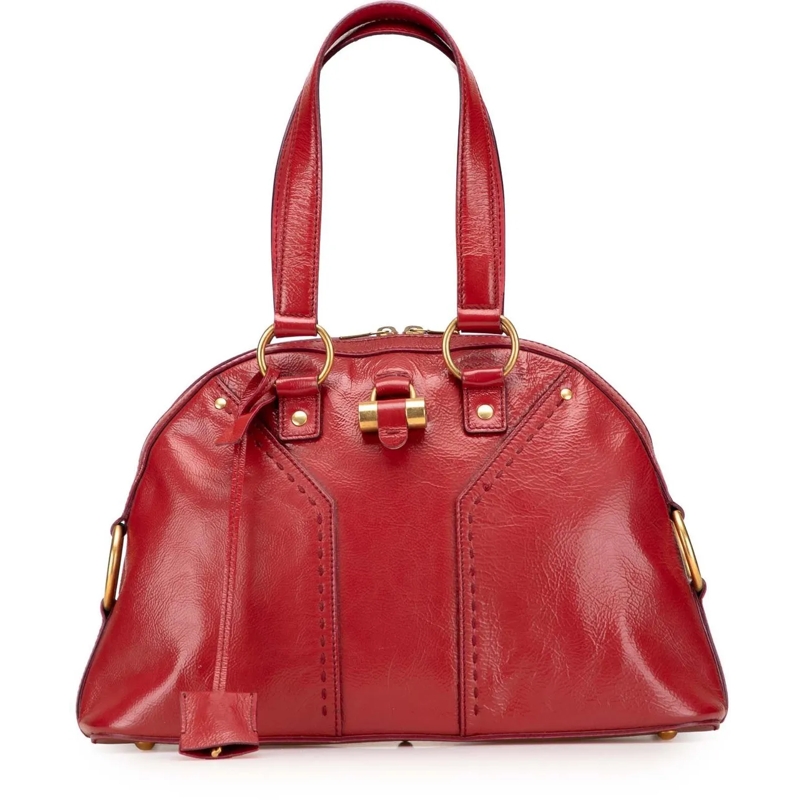 Saint Laurent Fourre-tout Medium Leather Muse Handbag rot