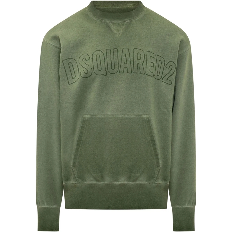 Dsquared2  Felpa Girocollo con Ricamo grün