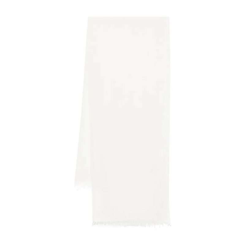 Faliero Sarti Écharpe légère Cream Cashmere-Silk Scarf With Delicate Fringe Tri Neutrals