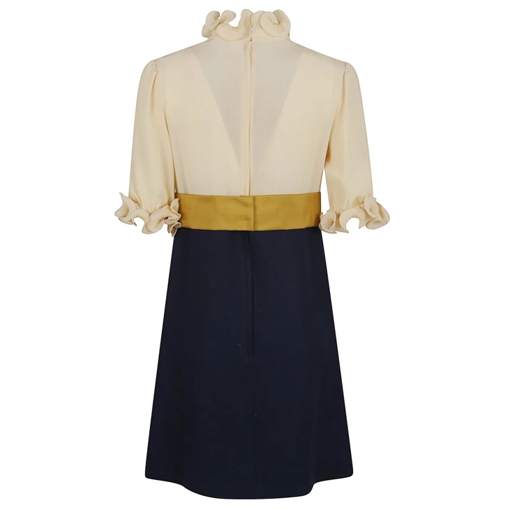パーティードレス Valentino Garavani Crepe De Chine Dress With Ruffle Detail Valentino Garavani Crepe De Chine Dress With Ruffle Detail
