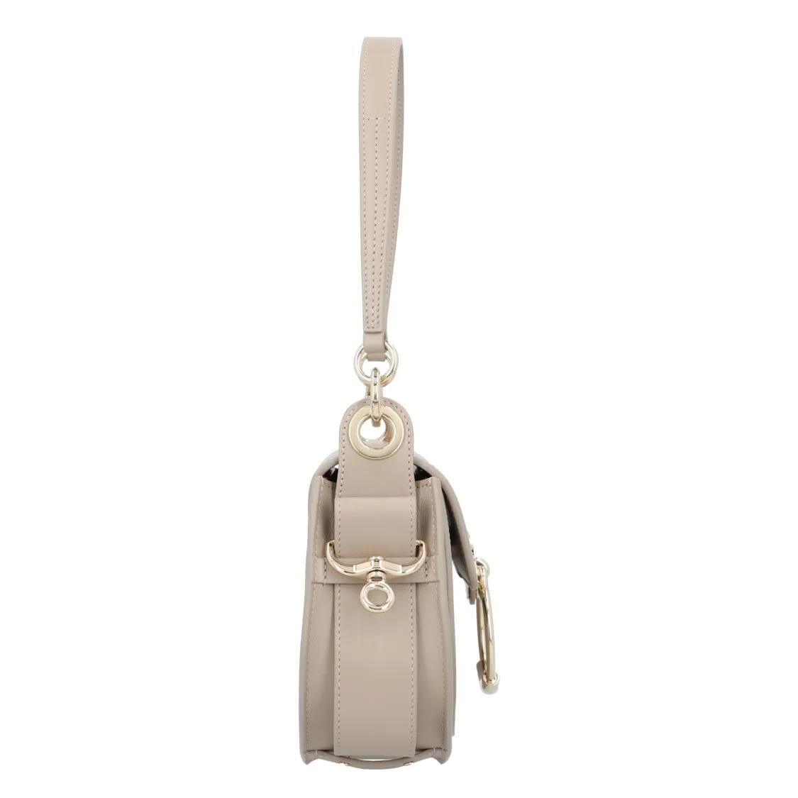 Chloé Hobo bags Small Tess Bag In Shiny Leather And Suede Grey in beige