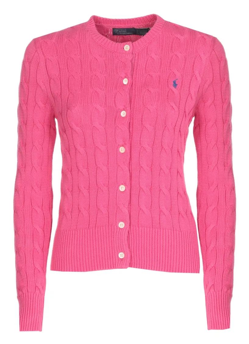 Thumbnail - Polo Ralph Lauren - Fuchsia Pony Cardigan - Größe S - pink