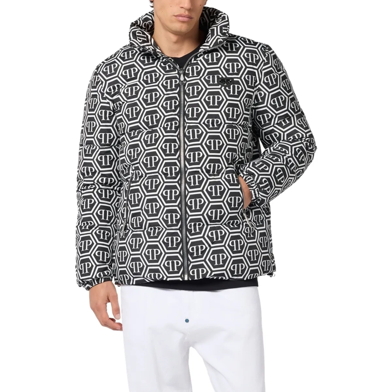 Philipp Plein Lederjacke Jacke Monogram schwarz(Image 3)