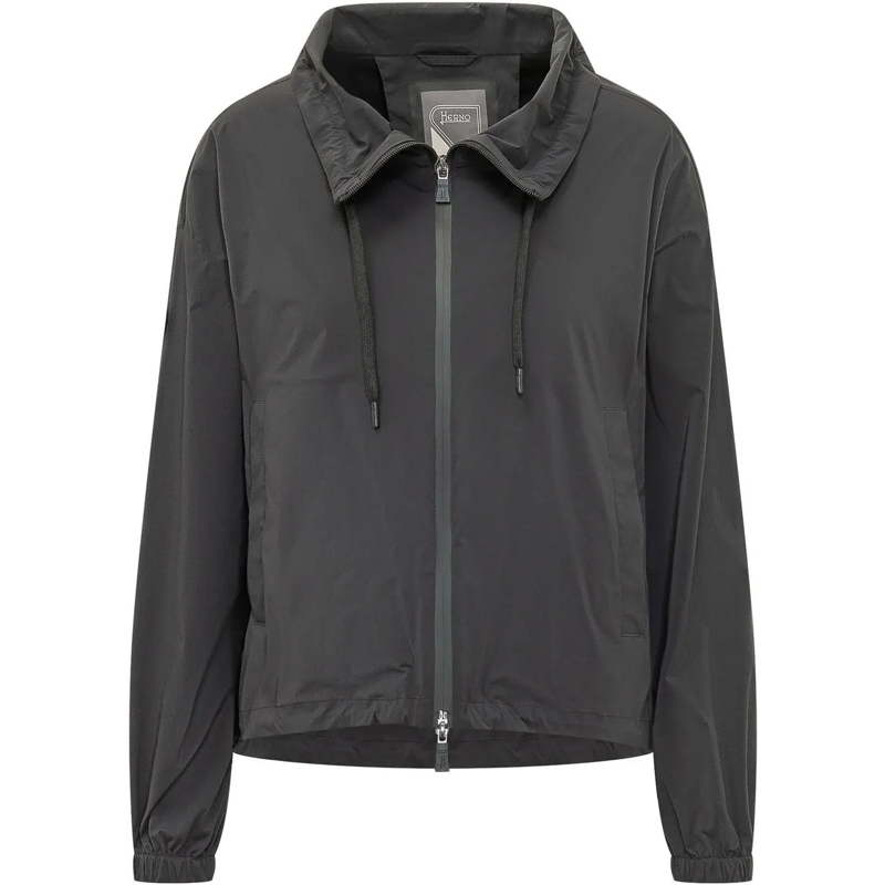 Herno Übergangsjacke Giubbotto con Cappuccio e Coulisse dunkelgrau