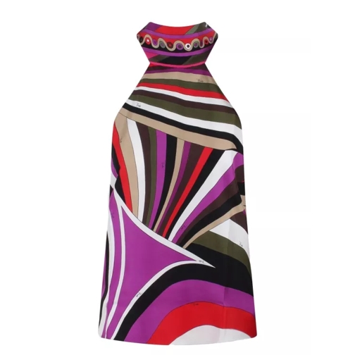 Pucci Marmo-Print Silk-Twill Top Multicolor 