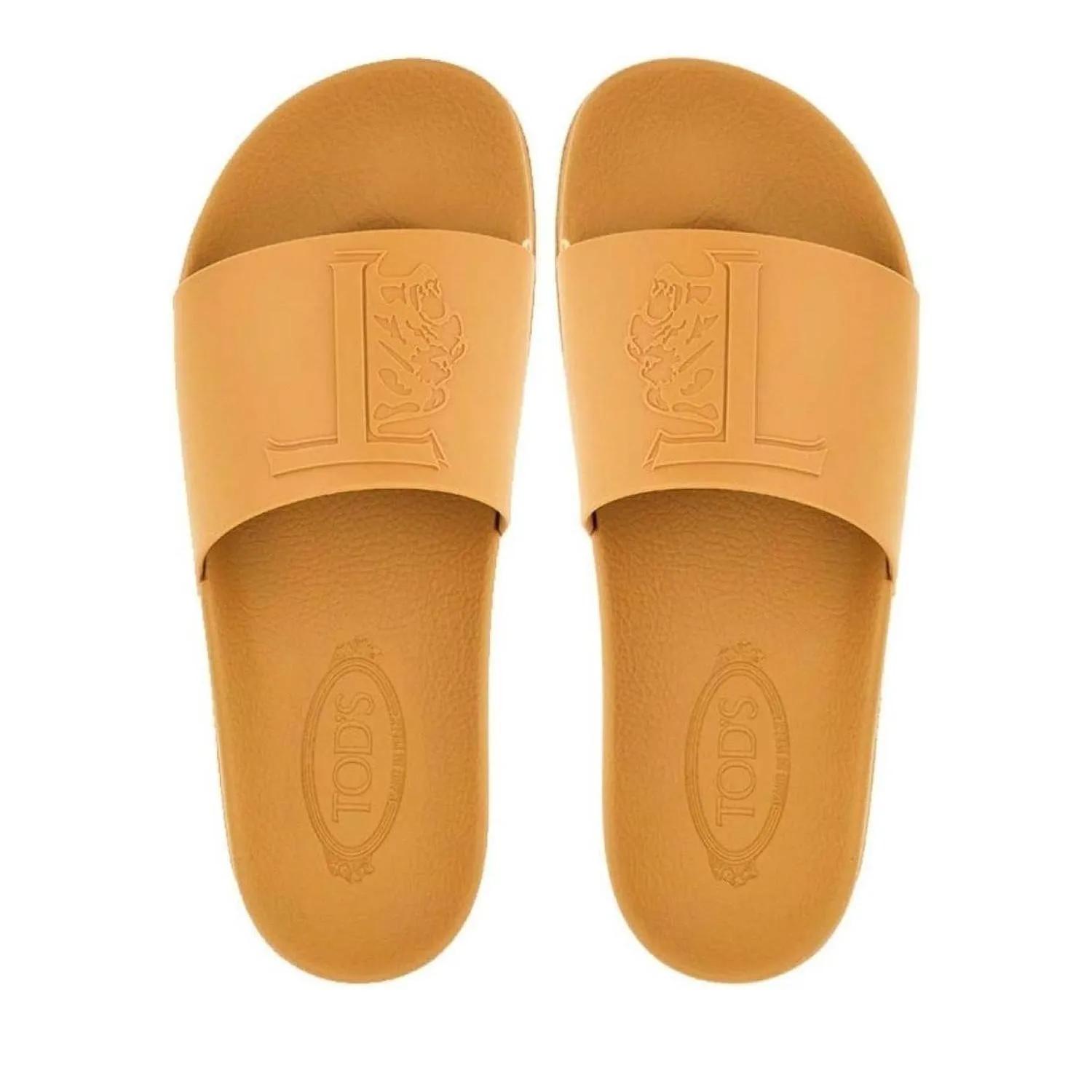 Thumbnail - Tod's Low-Top Sneaker - Monogram Logo Slides Sandals - Gr. 43 (EU) - in Cognacbraun - für Damen