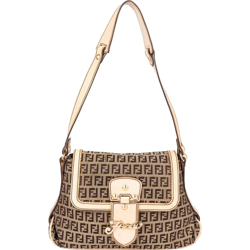 Fendi Schultertasche Fendi FF Monogram Zucchino One Shoulder Bag mehrfarbig