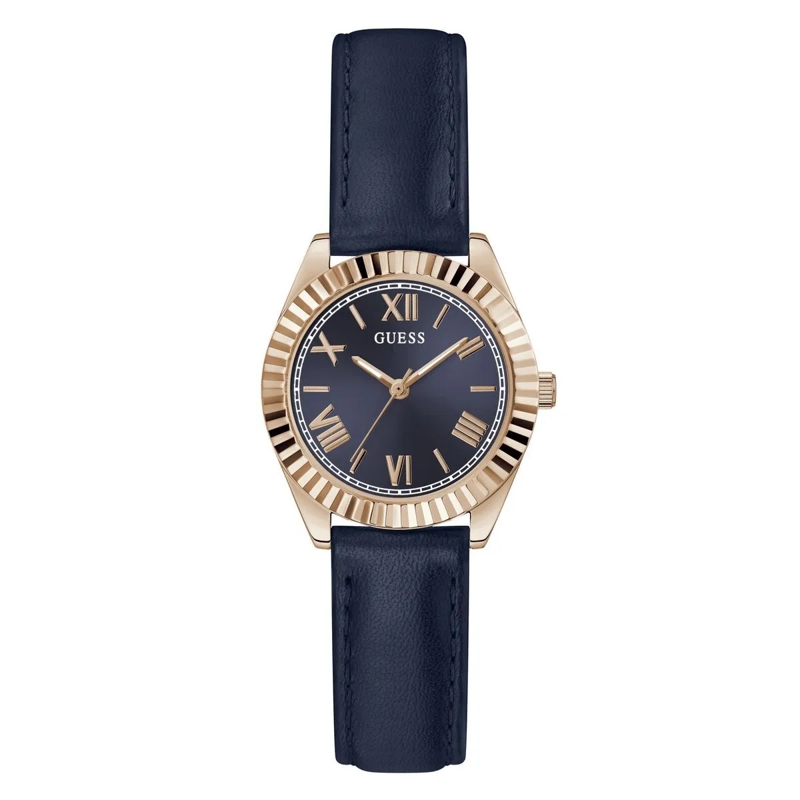 Guess Quarzuhr Quarz-Analoguhr Mini Luna blau