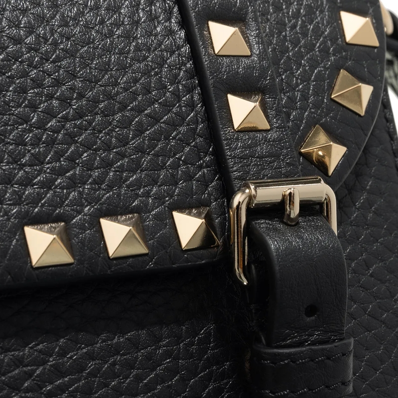 Valentino Garavani Postbodetas Small Messenger Rockstud Bag Black(Image 4)