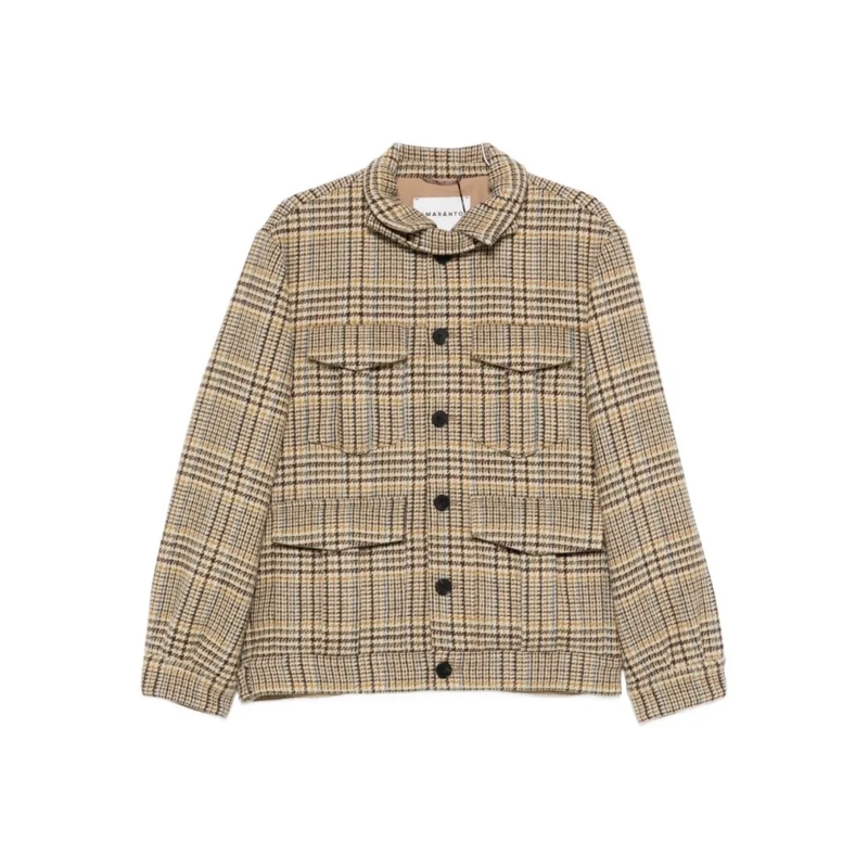 Amaranto Manteau d'hiver Beige Checkered Coat Neutrals