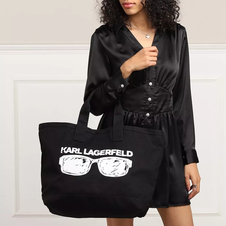 Karl Lagerfeld Element Canvas Tote Black Shopping Bag