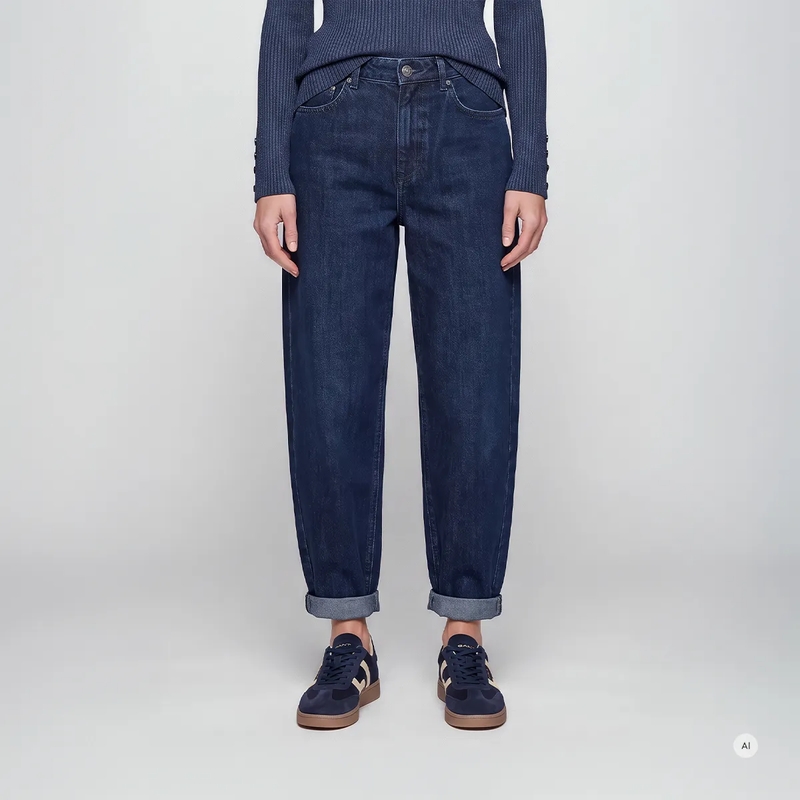 Marc Aurel Hose Jeans- 5 Pocket- Barrelform- veganes Lederlabe blau(Image 3)
